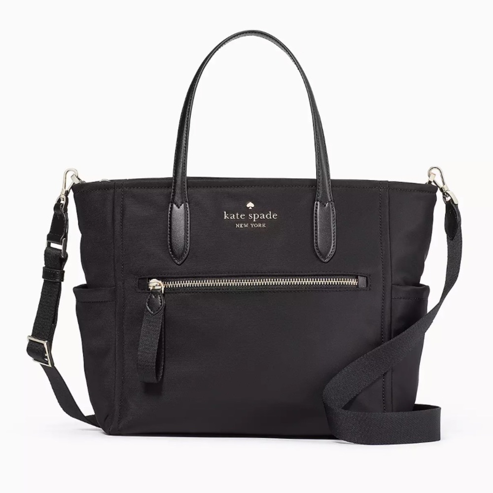 Kate Spade Chelsea Medium Nylon Satchel Bag in Black